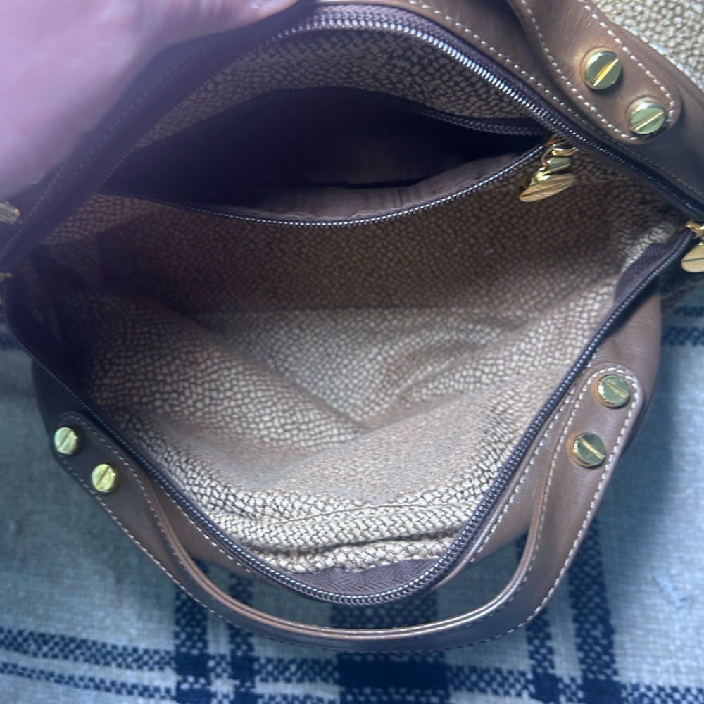 Italian Borbonese Redwall Brown Suede Top Handle Mini Satchel Bag - Excellent - Picture 11 of 15